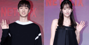 ネットフリックでの記者会見の二人